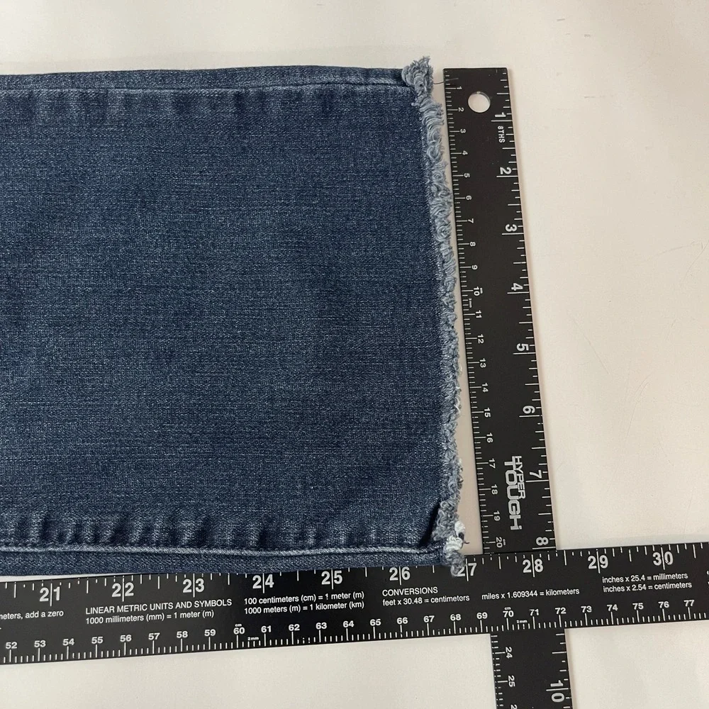 Democracy Jeans Womens 6 Blue Bootcut Ab Technology Raw Hem Crop Flare Boho